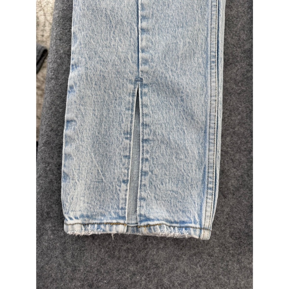 Abercrombie & Fitch Jeans 28/6R Blue Ultra High Rise 90s Straight Split Hem Y2K - Picture 13 of 13